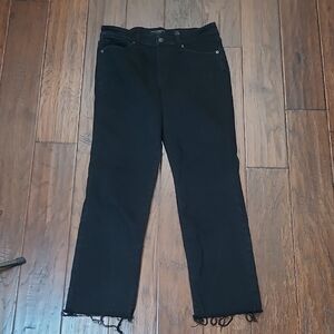Lucky Brand Black Sweet Straight Fit Jeans with Raw Hem size 10/30R